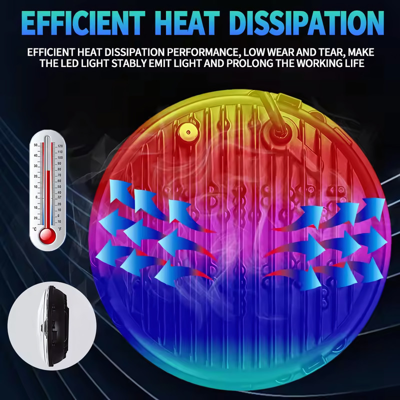 Chrome 7 inch Round Halo H4 LED Headlights For Jeep Wrangler JK TJ CJ JL 97-2018 thumbnail 12