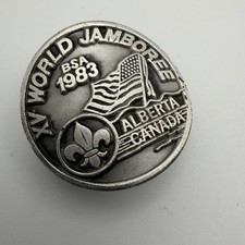 BSA XV World Jamboree 1983 Alberta Canada Metal Neckerchief Slide QSS-84