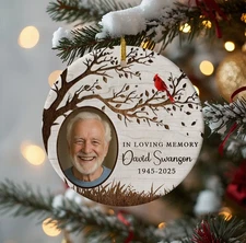 Memorial Ornament, In Loving Memory Ornament With Picture Custom Ornaments