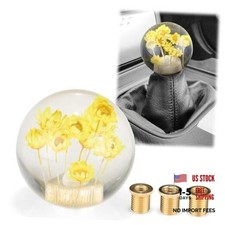 Auto Car Shift Knob Round Ball Weighted Manual Gear Stick Flower Yellow