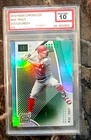 2019 Mike Trout Panini chronicles Status - Green Pristine 10 iconic grading