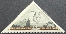 San Marino 1955 1 Lira Triangular Classical Statue Stamp
