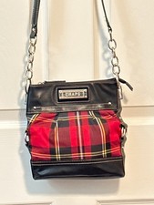 Chaps Women's Red & Green Plaid Crossbody Shoulder Handbag Purse