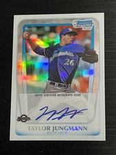2011 11 BOWMAN CHROME PROS REFRACTOR TAYLOR JUNGMANN AUTO RC #TJ ROOKIE #’d/500