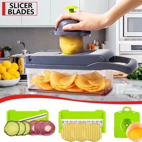 Professional Compact Vegetable Chopper, Food Cutter Chopper Mandoline Slicer