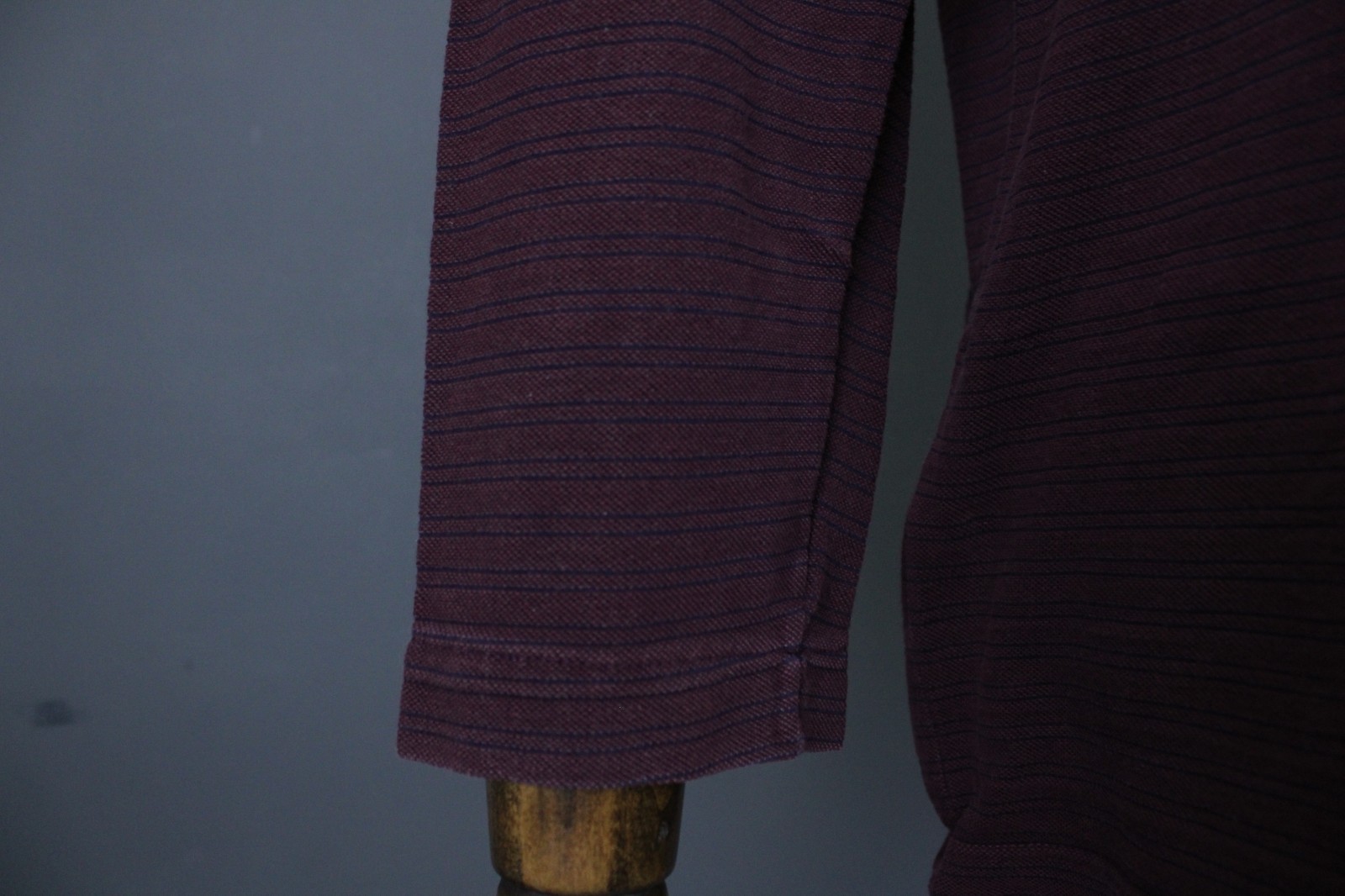 Lacoste Burgundy Striped Cotton Regular Long Sleeve Popover Polo Shirt Size 6 thumbnail 4