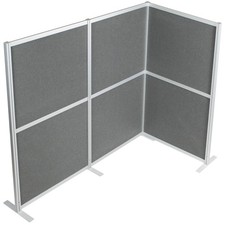 VIVO L-Shaped Modular Wall System, 3 PET Panels, Modern Office Cubicle Dividers