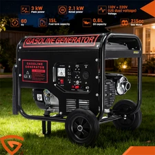 3000W Portable Inverter Generator Gas Powered Quiet for Home Backup Construction