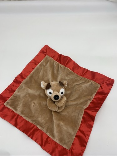 Starting Out Reindeer Brown Red Security Blanket Lovey Christmas Gund Satin CC - Afbeelding 3 van 6