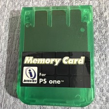 Interact Memory Card For PlayStation 1 Green 1 MB PS1 Expansion 2E