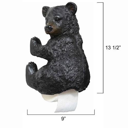 Black Forest Décor - Bear Cub Toilet Paper Holder for Home, Cabin, Lodge, Bat... - Picture 2 of 4