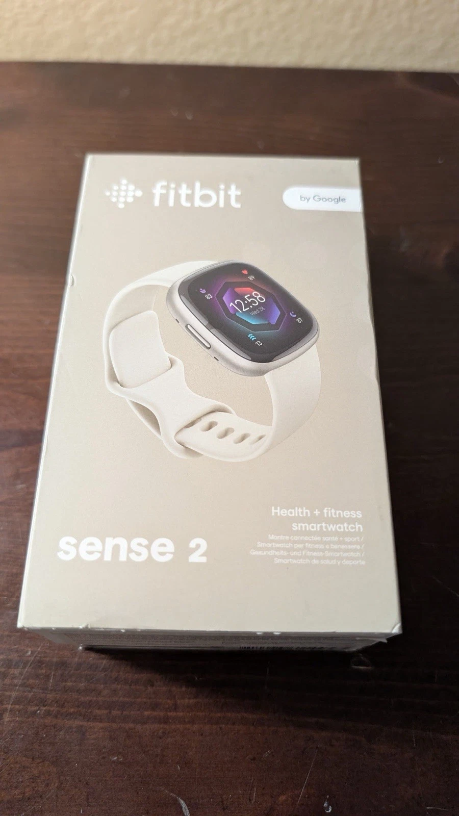 Fitbit Sense 2 Health & Fitness Smartwatch Lunar White Platinum Aluminum