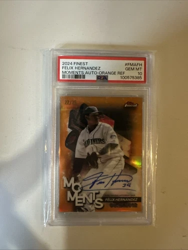 2023 Topps Chrome Update Felix Hernandez Legends Auto Orange /25 PSA 10 CLA-FH 