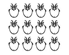 12 Vinyl Decal Grinch Faces! various sizes sheet Ornament Mug Christmas holiday
