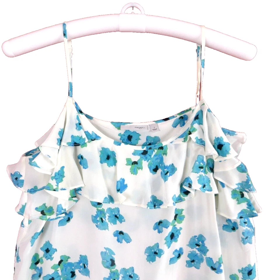 TB03118 HALÓGENO Mujer Viscosa Camiseta sin Mangas Cami Volantes Floral Multicolor Talla S Foto 3 de 4