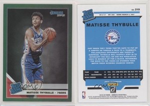 2019-20 Panini Donruss Rated Rookie Green Flood Matisse Thybulle #219 Rookie RC