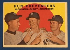 1959 Topps Run Preventers Gil McDougald, Bobby Richardson, Bob Turley #237