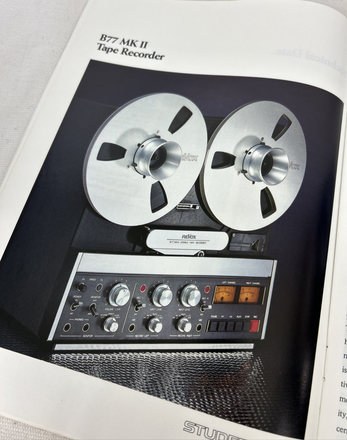 STUDER REVOX REEL TURNTABLE CASSETTE SPEAKERS NICE ORIGINAL CATALOG AD JO131