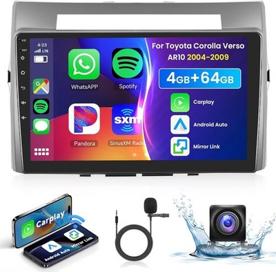 4+64GB Android 15 Für Toyota Corolla Verso 2003-2009 Carplay Autoradio NAVI GPS