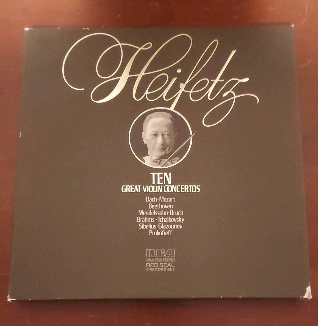 Jascha Heifetz 'Ten Great Violin Concertos' RCA 6-LP Box Set VG+
