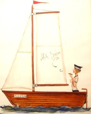 Manufaktur Alek Sander naive Madame Dior  Goldene 20er Jahre Babylon Segelboot - Bild 1 von 2