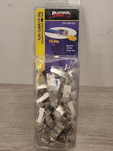 RJ45 Cat6a Shielded Connectors 10-Gig With Liners 35 Pack