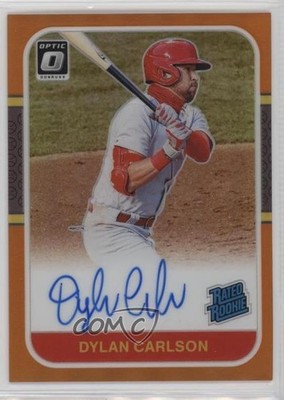 2021 Panini Donruss Optic Orange Prizm 13/30 Dylan Carlson #87RR-DC Auto RC 4f5