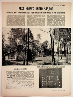 1940s-50s Mass-Produced Homes Magazine Article Vintage Mid-Century Houses