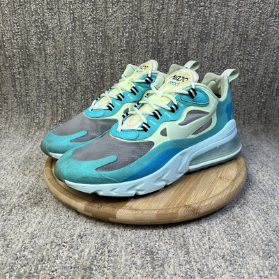 Nike Air Max 270 React Mens Size 7.5 AO4971-301 Blue Running Shoes Sneakers Used