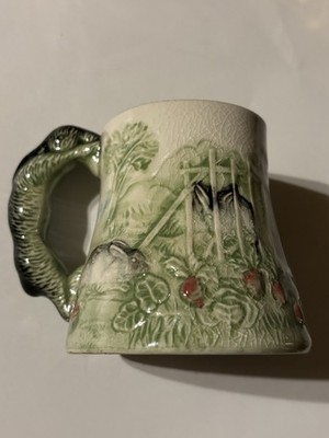 1 Choisy Le Roi Majolica Bunny Mug Higgins & Seiter ca1900 Antique