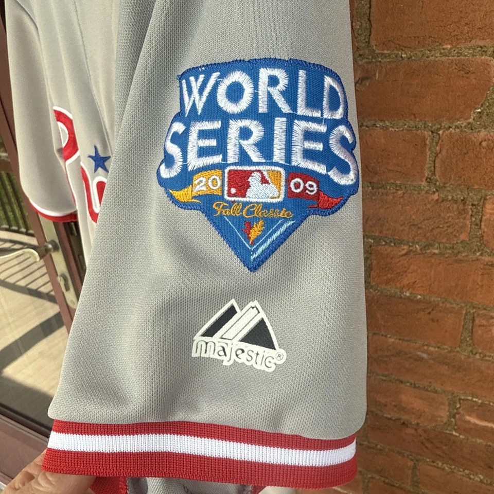 Camiseta de visitante Philadelphia Phillies #26 Chase Utley con parche 09 WS talla 50 Foto 4 de 4