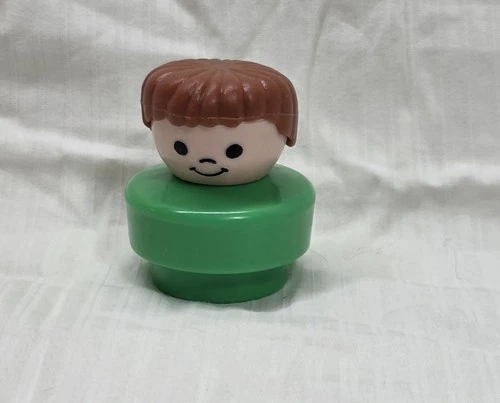 Fisher Price Little People VINTAGE  1990 Chunky Boy Green Brown Hair