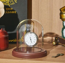 Beeveer 3" x 4" Watch Ornament Glass Dome Cloche Display w/ Hooks and Base NEW