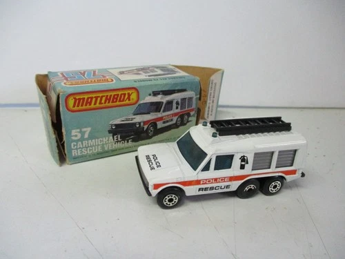 Matchbox Lesney Superfast SF57 Carmichael Commando- white, ERROR ON CHROME HUB
