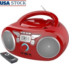 CD Player Boombox Bluetooth FM Radio Remote USB AUX Portable Stereo Speaker