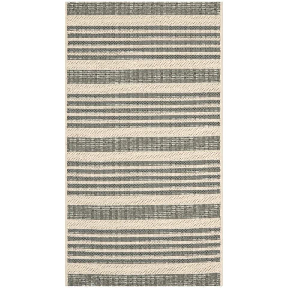 SAFAVIEH Outdoor CY6062-236 Courtyard Grey / Bone Rug - Image 2 of 4