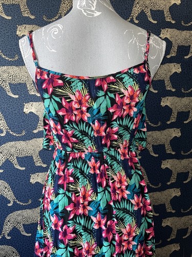 Damen rosa grün Blumen Mini Länge Sommer Bikini Cover Up Kleid von F&F Größe 6 - Bild 5 von 6