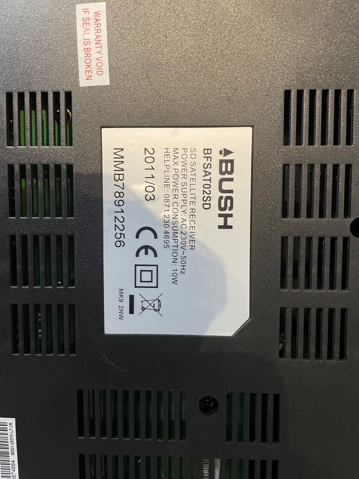 Bush BFSAT02SD Freesat SD Digital Satellite Receiver No Remote Control