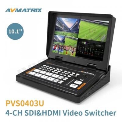 AVMATRIX PVS0403U 4-CH Dual SDI HDMI Video Switcher 10.1'' Screen FHD IPS Monitor