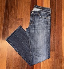 7 FOR ALL MANKIND Blue Denim BOOTCUT Stonewashed/Whisker Jeans  Size 31