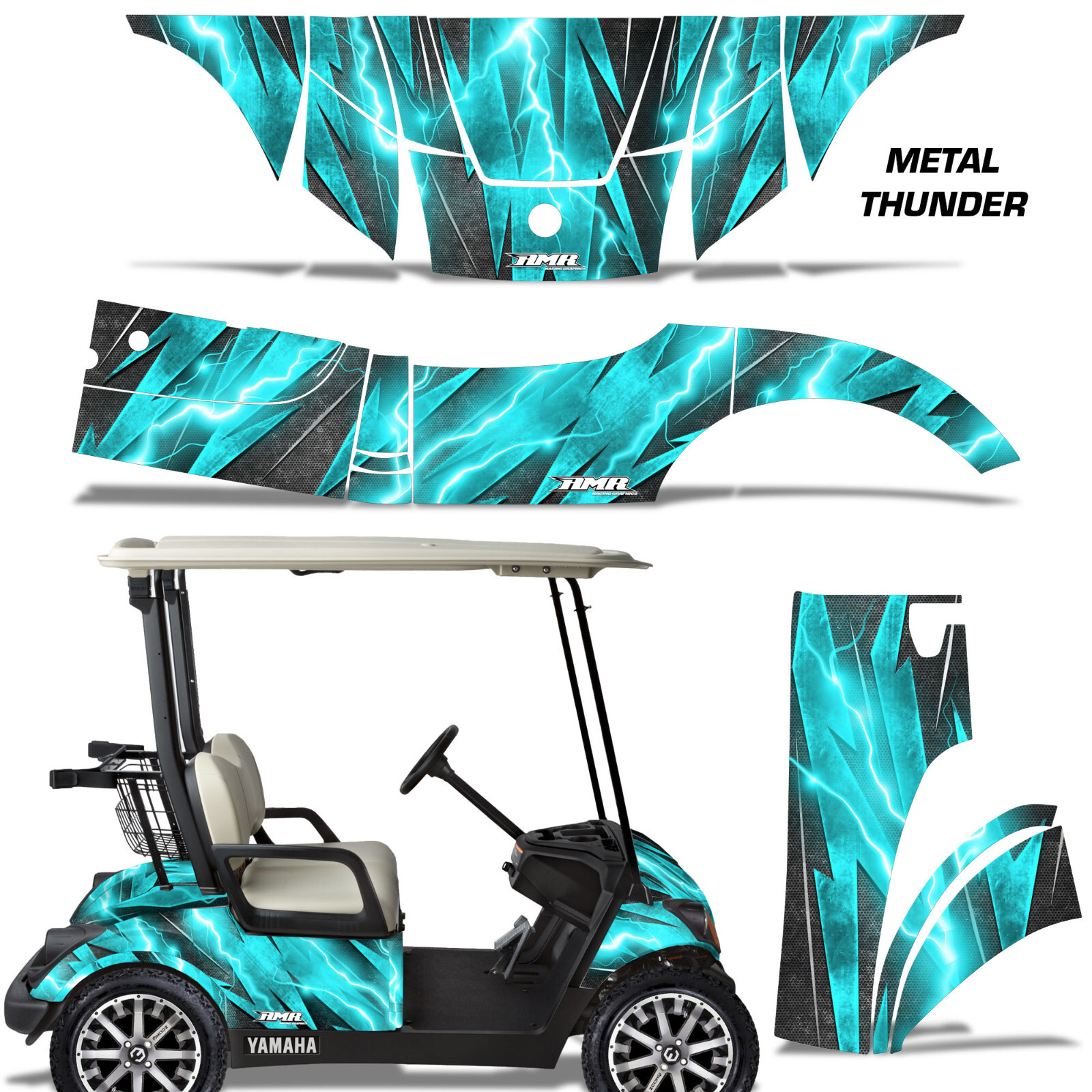 Cart Graphics Kit Decal Sticker For Yamaha Golf Cart 2007-20