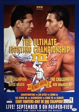 Ken Shamrock & Royce Gracie Signed 16x20 Poster Photo TUFC PSA Y95565