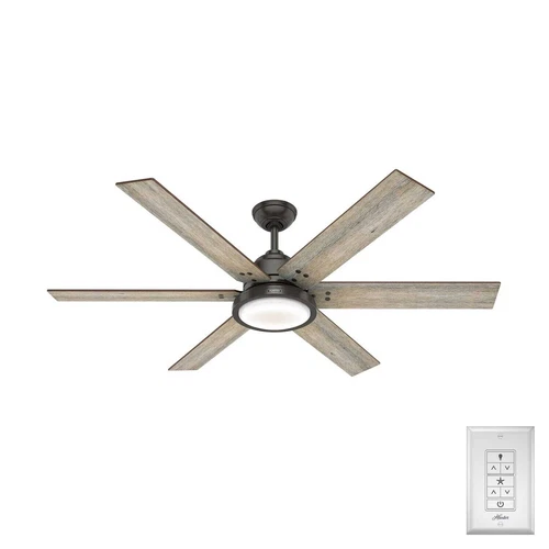 Hunter 60" Warrant Ceiling Fan with LED Light & Wall Control Modern Farmhouse - Picture 1 of 3