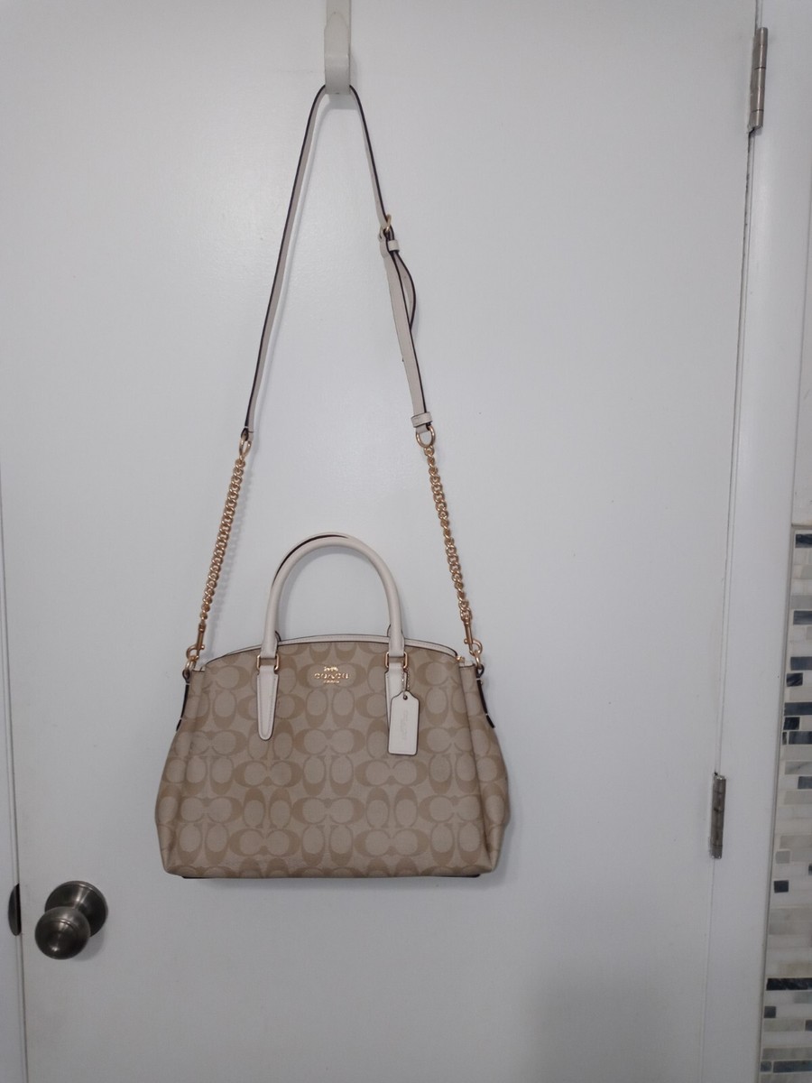 Coach Kelsey Classic Signature Logo Beige Shoulder/Crossbody Bag