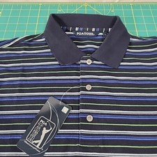 PGA Tour Polo Pro Series Shirt Large Driflux Blue Striped NWT 40 P7SK0035-412