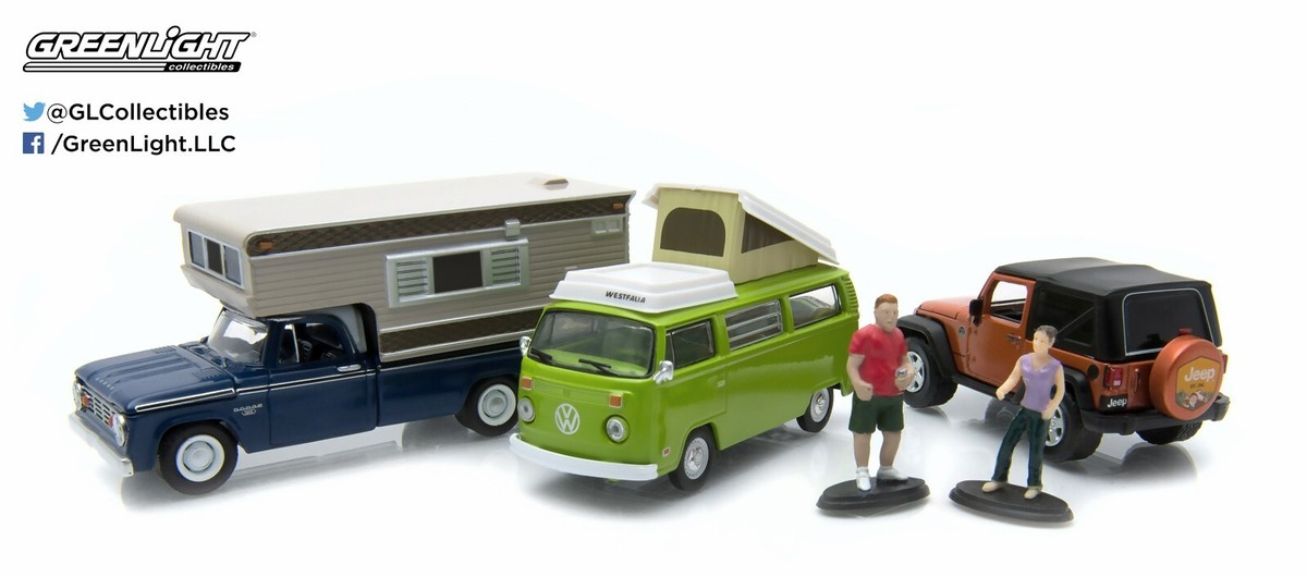 1:64 Greenlight Motor World *CAMPSITE CRUISERS* 3pc Camper Set