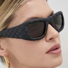 Luxury Italian Design Intrecciato Braided Sunglasses Fashion Women Couture Style
