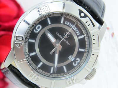 Christophe Skye- Dayview S Black Automatic Watch with Leather Strap and Box