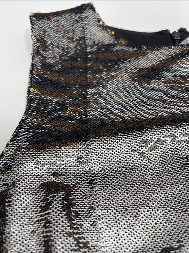 Diesel D-Jettie Mini Women Dress Metallic Sequins Silver Size M - Picture 9 of 19