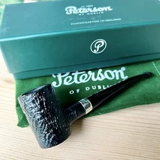 Peterson Speciality Sandblasted Nickel Mounted Tankard P-Lip Tobacco Pipe - New